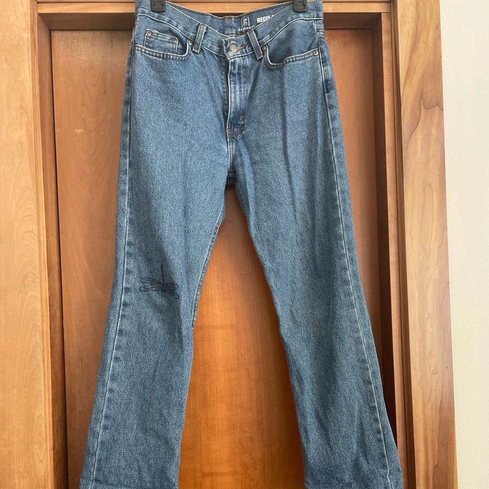 29x30 George jeans with dragonfly drawing